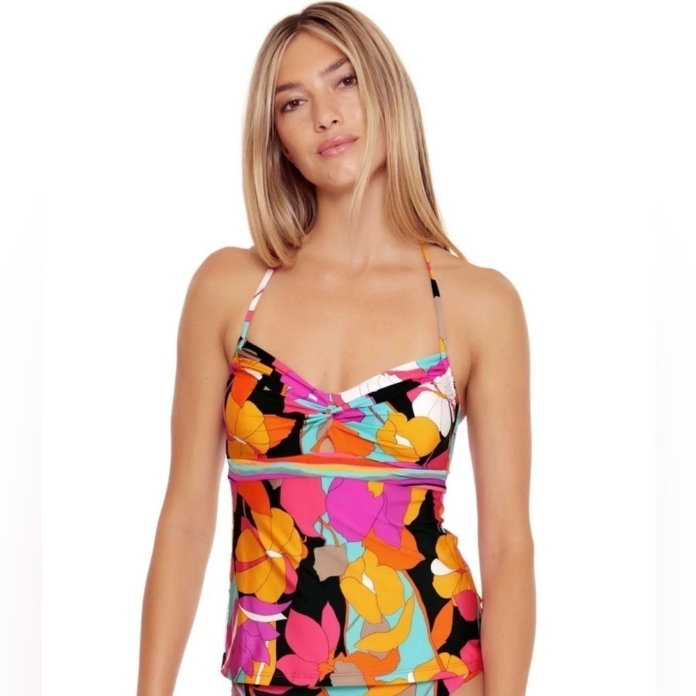 Trina Turk Gemini Womens Hakter Tankini Top sz 8 NWOT